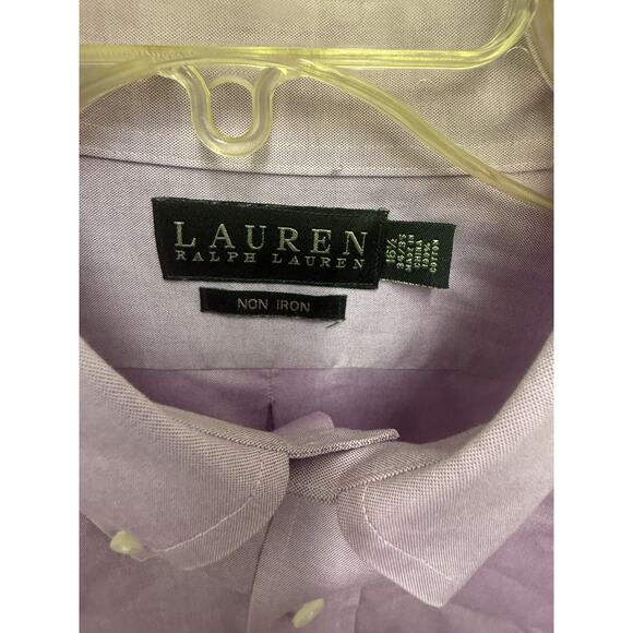 Polo Ralph Lauren Button Down Mens 16 1/2 34/35 Lavender Purple no iron Preppy - Picture 3 of 4